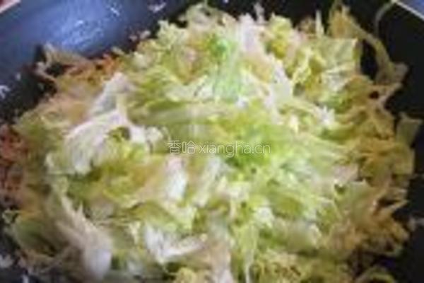 鸡蛋虾米生菜炒饭的做法图解8