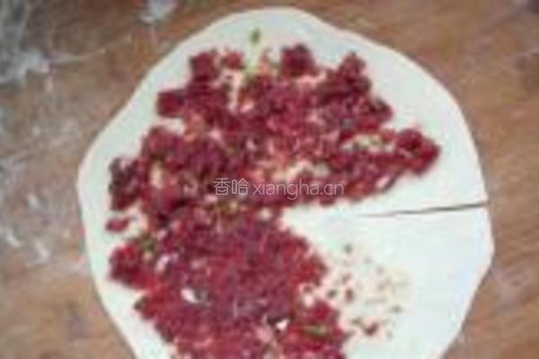 牛肉荠菜三角饼的做法图解4