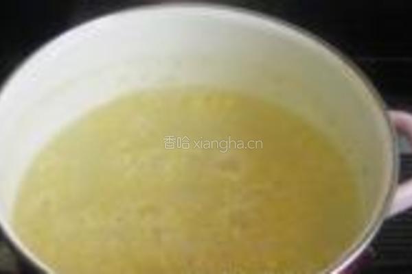 栀子花枸杞小米粥的做法图解4
