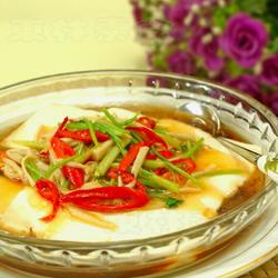 菇丝红椒蒸水豆腐的做法[图]