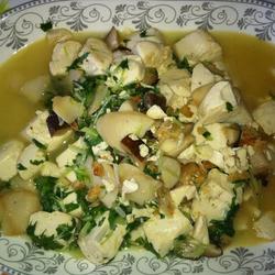 虾米菌菇煮肉汤煮木棉豆腐的做法[图]