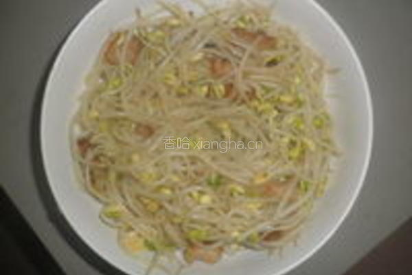 猪油渣抄黄豆芽的做法图解3