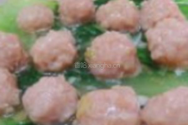 肉丸油菜的做法图解6