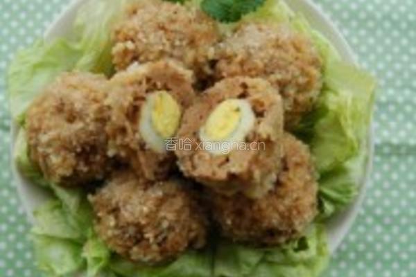 卤蛋肉圆蒸的做法图解8