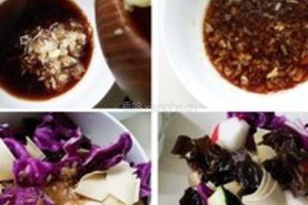 木耳紫甘蓝豆腐皮的做法图解4