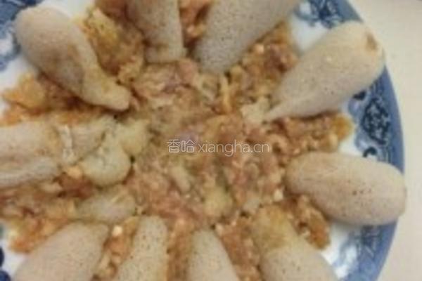 竹荪酿肉的做法图解3