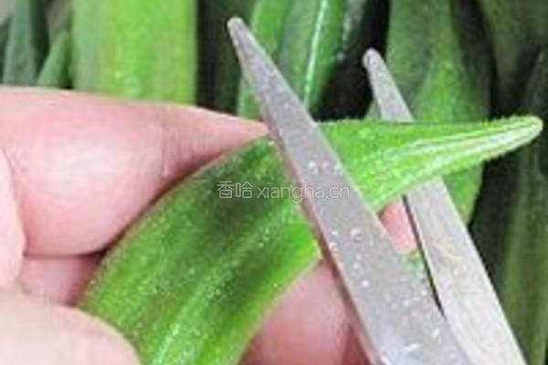 凉拌黄秋葵的做法图解3
