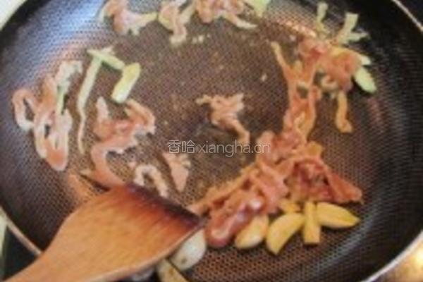 韭菜香干炒肉丝的做法图解4