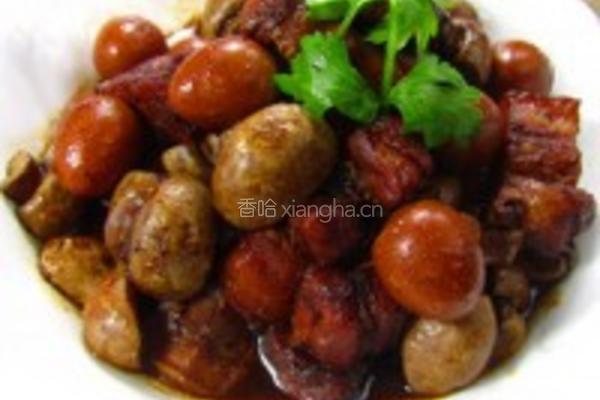 口蘑鹌鹑蛋烧肉的做法图解13