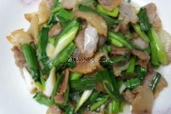 咸肉炒大蒜的做法图解1