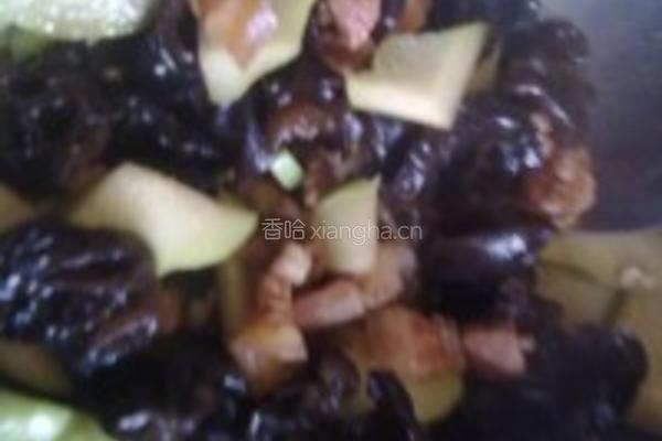 木耳肉片炒佛手的做法图解6