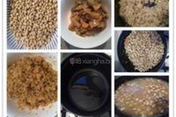 榨菜焖黄豆的做法图解1