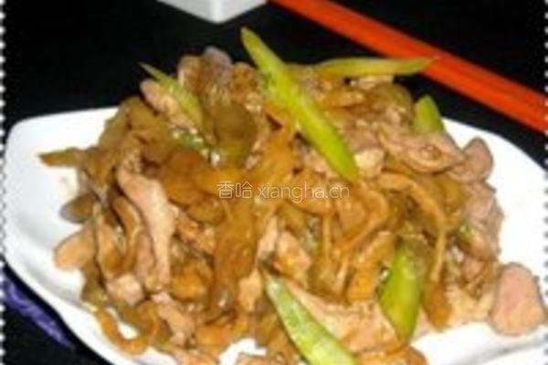 芥蓝头榨菜肉丝的做法图解5