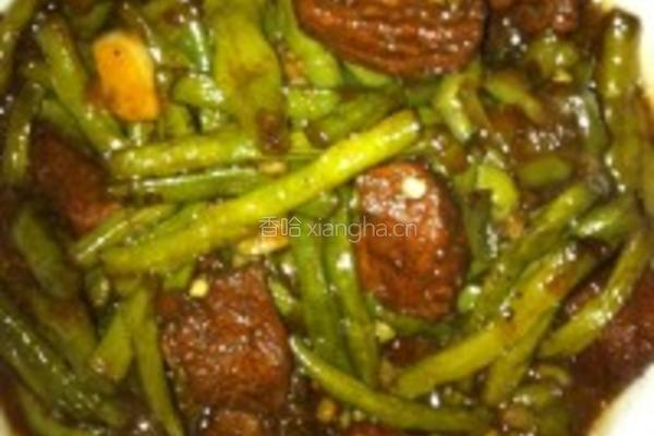 四季豆烧肉的做法图解1