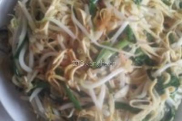 豆芽干豆腐丝炒韭菜的做法图解6