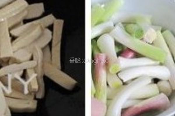 青蒜蛋皮炒香干的做法图解7