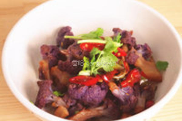 干锅紫菜花的做法图解4