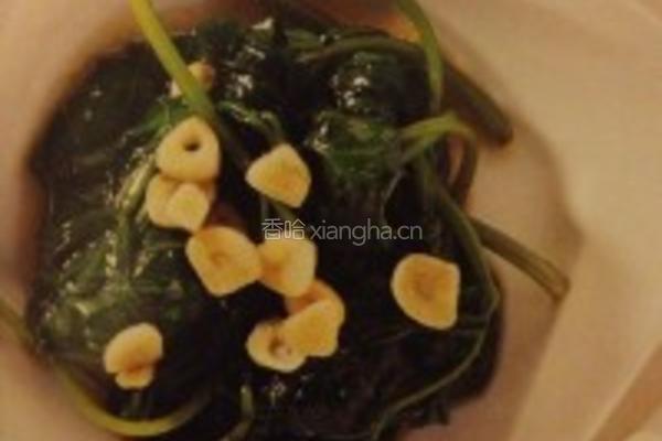 猪油拌地瓜叶的做法图解2