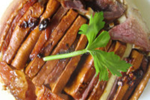 香干蒸腊肉的做法图解3