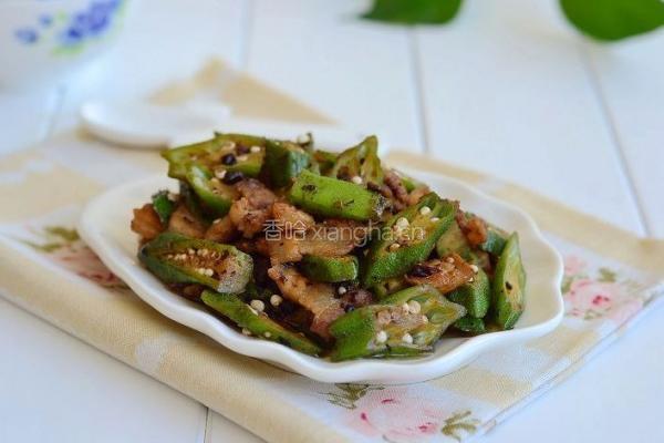 豆豉五花小炒秋葵