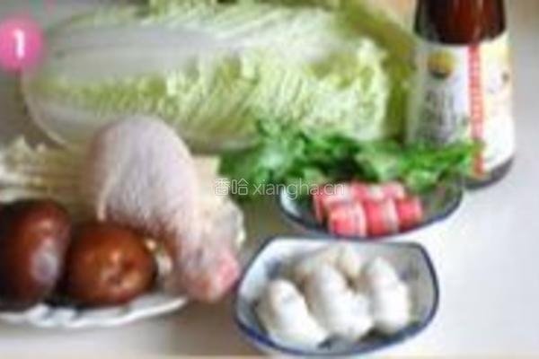 鲜菌鸡腿云吞汤煲的做法图解1