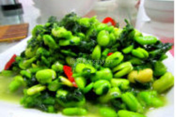 雪菜炒蚕豆的做法图解5