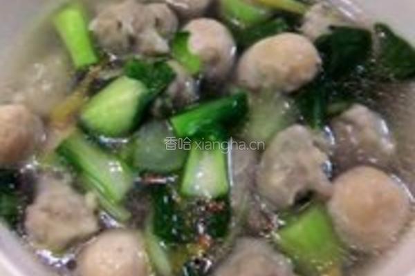 鱼丸肉丸青菜汤的做法图解3