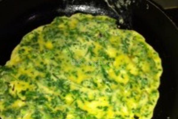 荠菜鸡蛋饼的做法图解5
