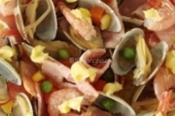 蛤蜊鲜虾奶油烧的做法图解6