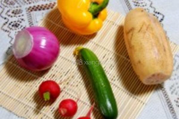 五彩减肥美食的做法图解1