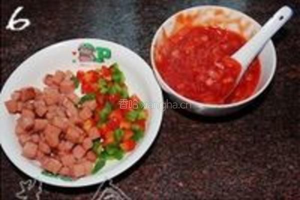 彩椒午餐肉披萨的做法图解6