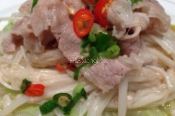 豉油肥牛金针白菜的做法图解5