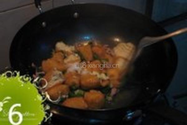 水闷油豆腐小炒肉的做法图解6