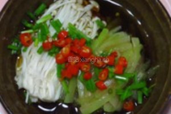 辣拌西瓜皮金针菇的做法图解8