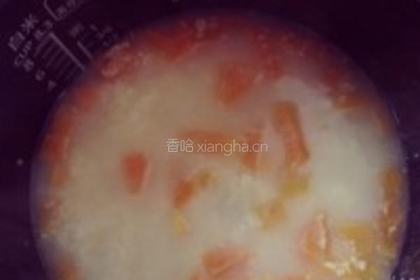 小米红薯粥&腊肉蒸蛋的做法图解5