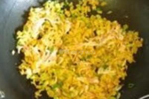 虾米菜脯蛋饼的做法图解3