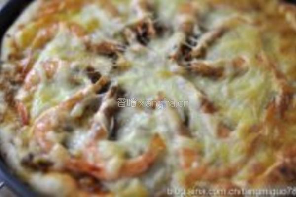 金枪鱼大虾比萨的做法图解19