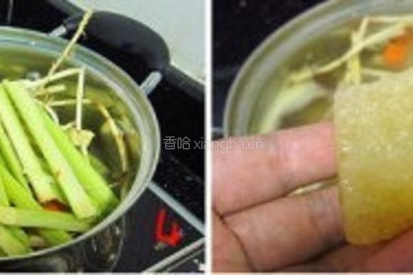 红萝卜茅根竹蔗马蹄水的做法图解2