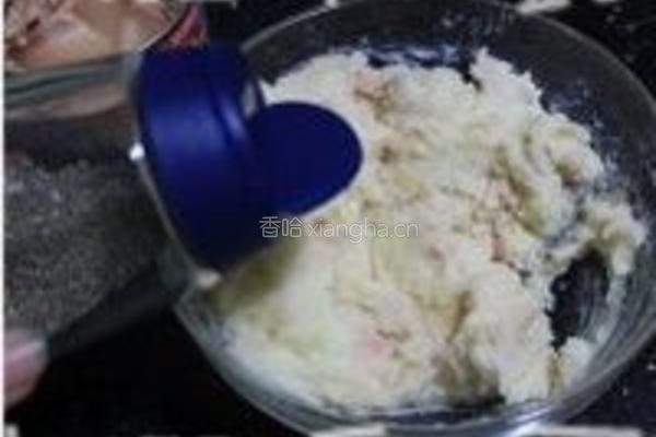 芝士薯泥金枪鱼挞的做法图解2