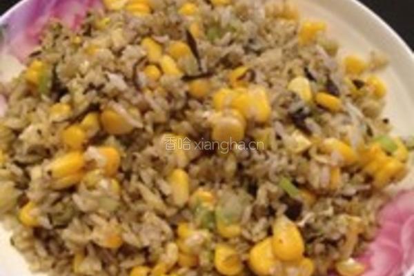 玉米橄榄菜炒饭的做法图解4