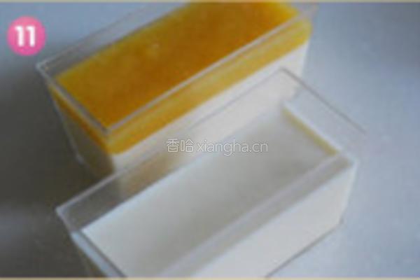 黄桃免烤布丁的做法图解11