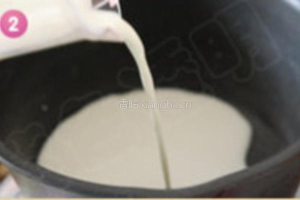 黄桃免烤布丁的做法图解2
