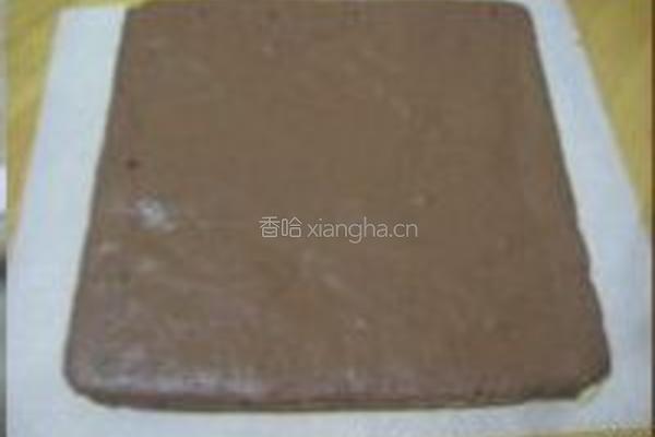可可榴莲蛋糕卷的做法图解3
