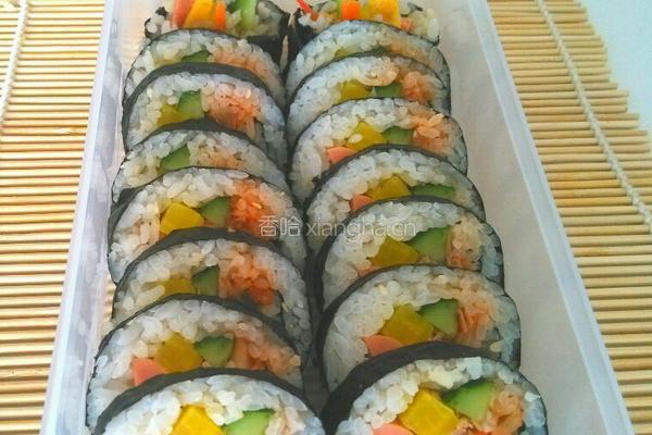 金枪鱼辣白菜紫菜包饭的做法图解11