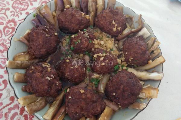 蒜蓉茄子蒸肉丸的做法图解9
