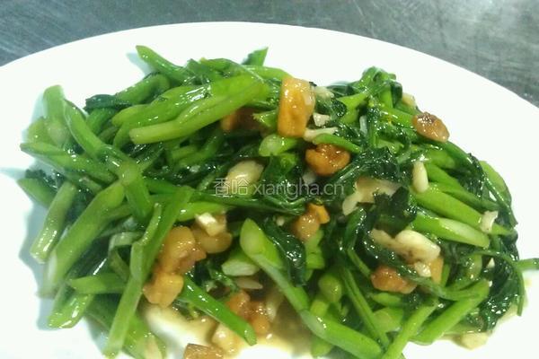 油渣炒菜心的做法图解6