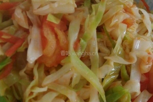 西红柿炒圆白菜的做法图解5