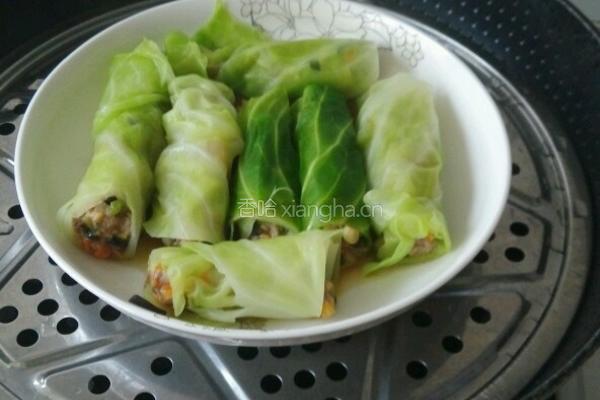 圆白菜蒸肉卷的做法图解7