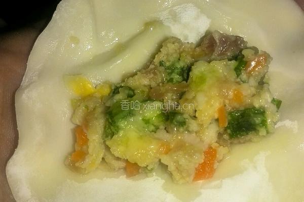 玉米红罗卜肉饺的做法图解4