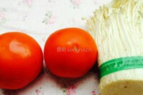 番茄烩金针菇的做法图解1